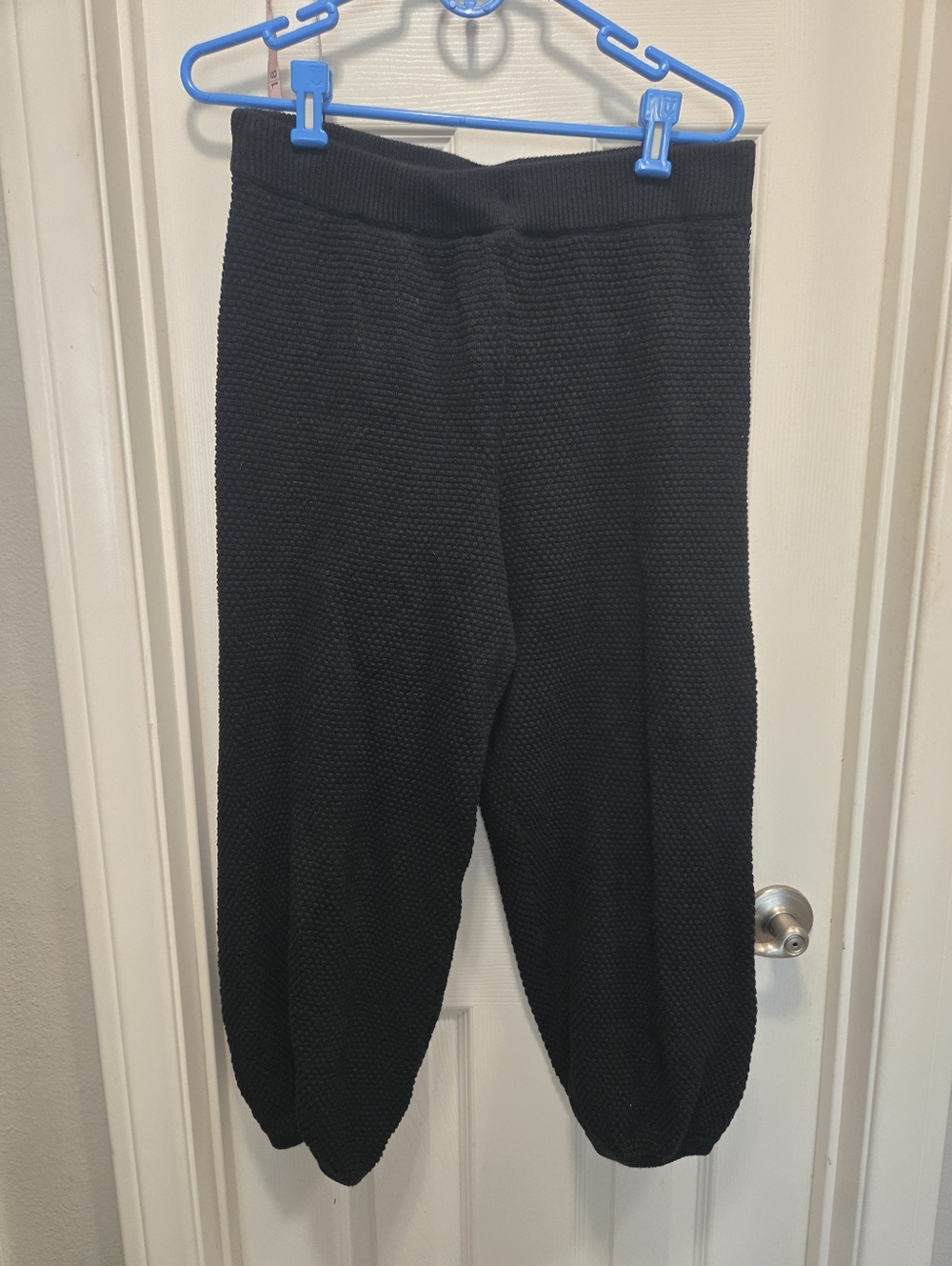 FP beach Cozy Black Textured Knit Lounge Pants Size M - Picture 1 of 8